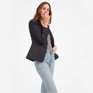 Everlane Italian Go Weave Classic Blazer, Navy